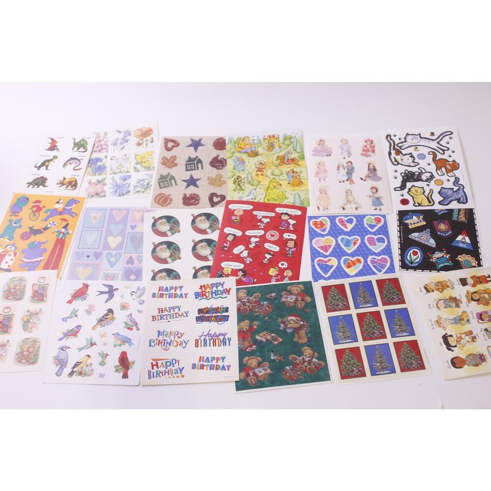 18 Vtg Sticker Sheets Holidays, Birthday, Sticker Sheets, Easter, Halloween, Ch